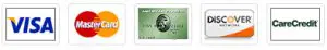 Visa, Mastercard, American Express, Discover, CareCredit